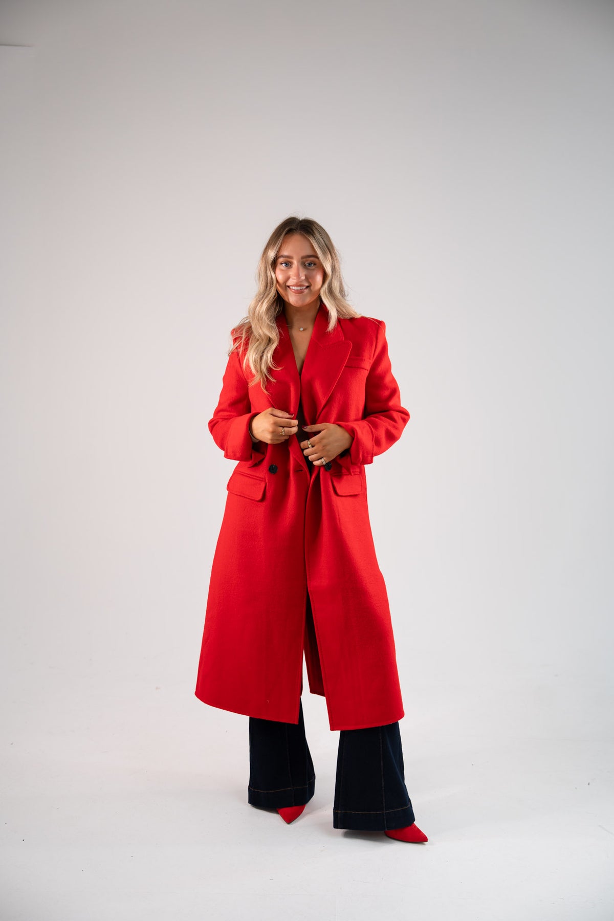 Love Laura Three Way Edit Coat In Red