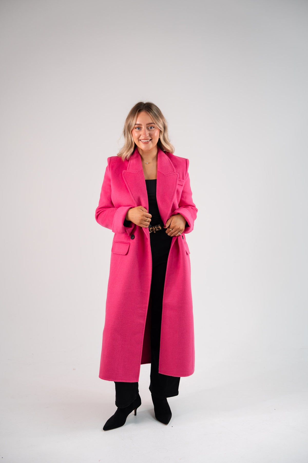 Love Laura Three Way Edit Coat In Fuchsia