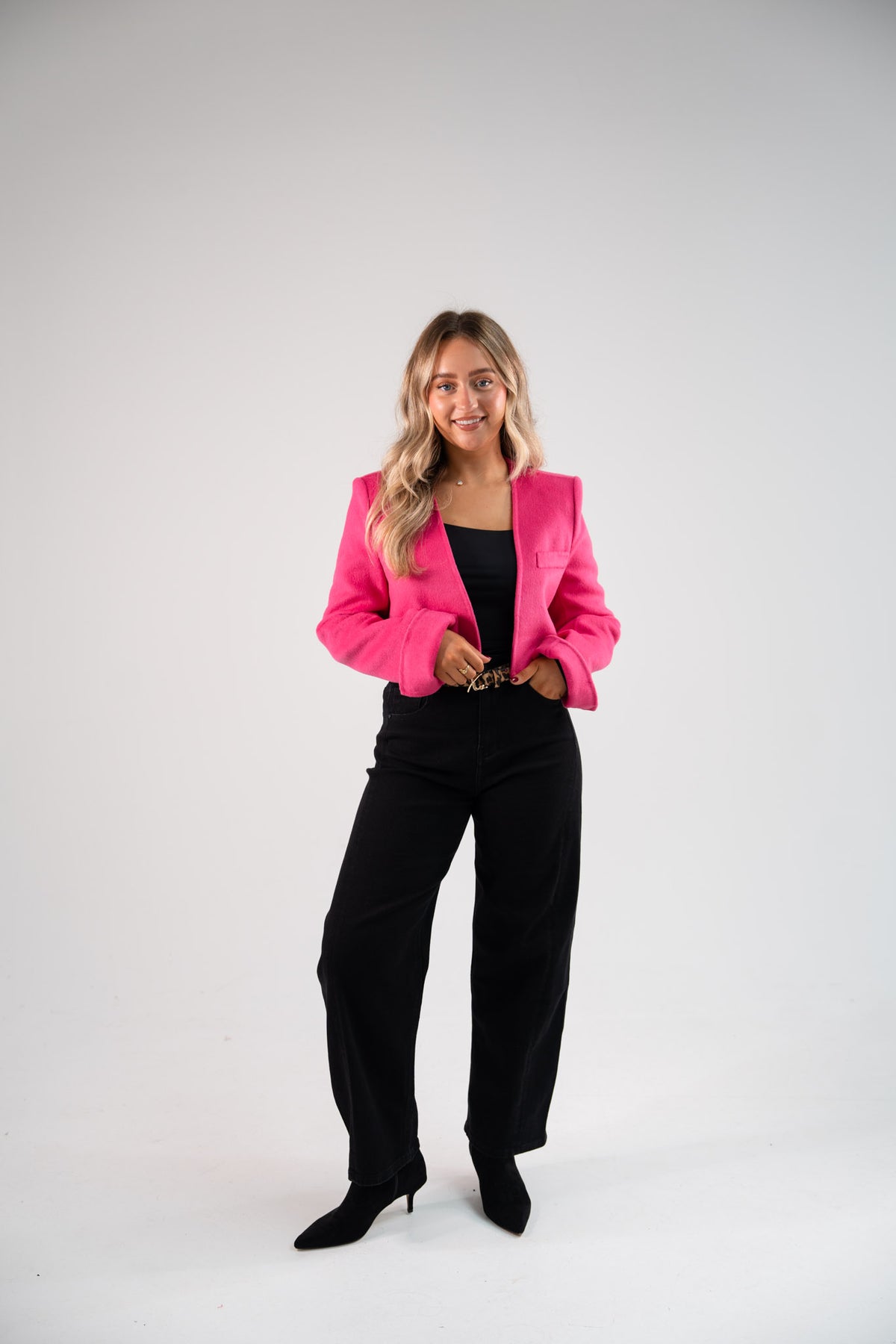 Love Laura Three Way Edit Coat In Fuchsia