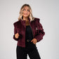 Love Laura Wool Utility Jacket In Burgundy
