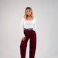 Love Laura Carrot Barrell Jeans In Burgundy