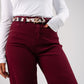 Love Laura Carrot Barrell Jeans In Burgundy