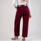 Love Laura Carrot Barrell Jeans In Burgundy