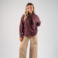 Megan Tie Neck Shirt In Red Check