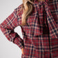 Megan Tie Neck Shirt In Red Check