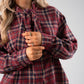 Megan Tie Neck Shirt In Red Check