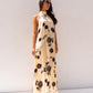 Eva High Neck Dress In Black & Cream