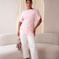 Love Laura Statement Sleeve Top In Pink
