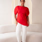 Love Laura Statement Sleeve Top In Red