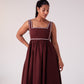 Love Laura Heart Embroidered Dress In Chocolate