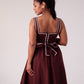 Love Laura Heart Embroidered Dress In Chocolate