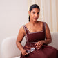 Love Laura Heart Embroidered Dress In Chocolate
