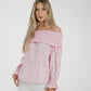 Leona Gingham Bardot Top In Pink