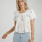 Holly Blue Floral Top In White