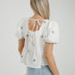 Holly Blue Floral Top In White