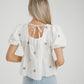 Holly Blue Floral Top In White