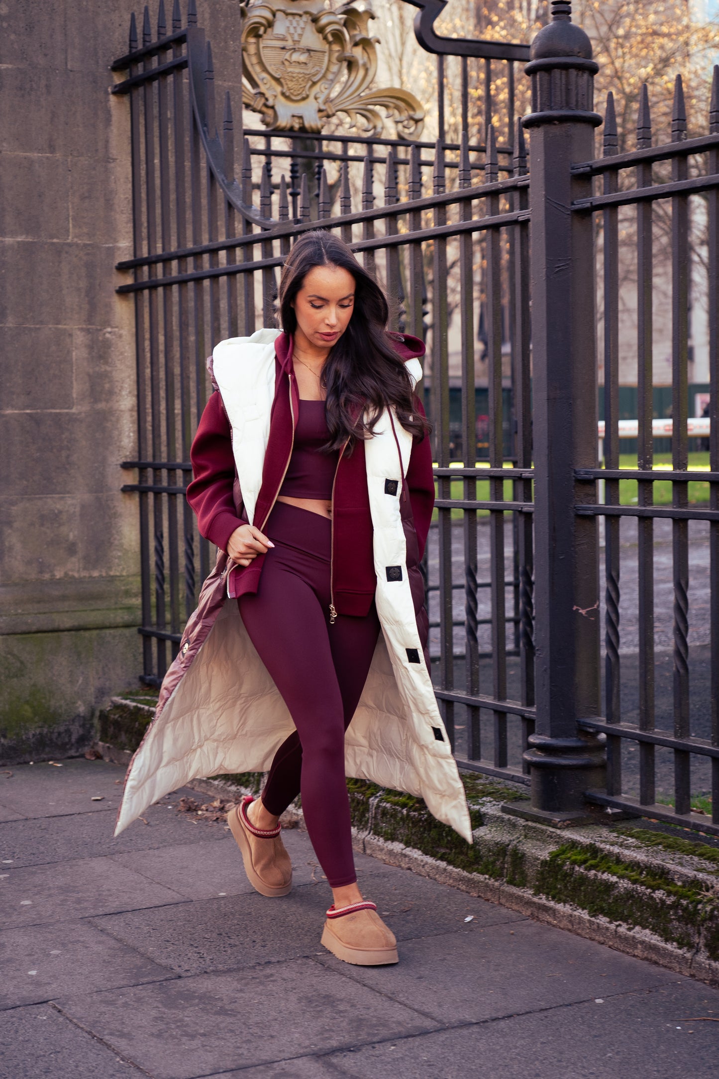 Love Laura Leisure Top In Burgundy