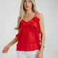Holly Ruffle Cami In Red