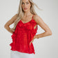 Holly Ruffle Cami In Red