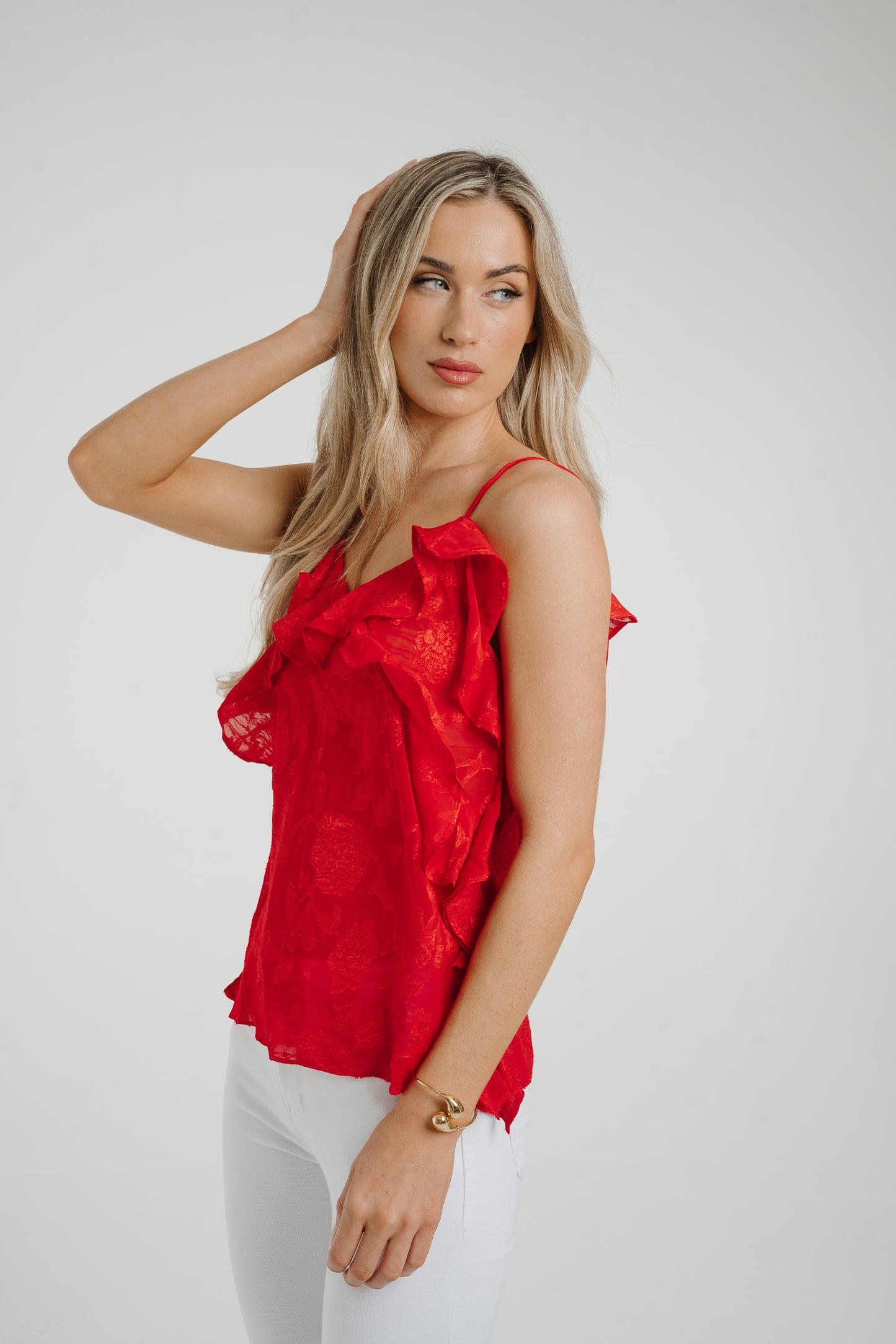 Holly Ruffle Cami In Red