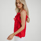 Holly Ruffle Cami In Red