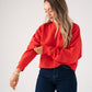 Love Laura Round Neck Sweatshirt In Red