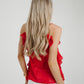 Holly Ruffle Cami In Red