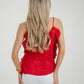 Holly Ruffle Cami In Red