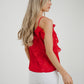 Holly Ruffle Cami In Red