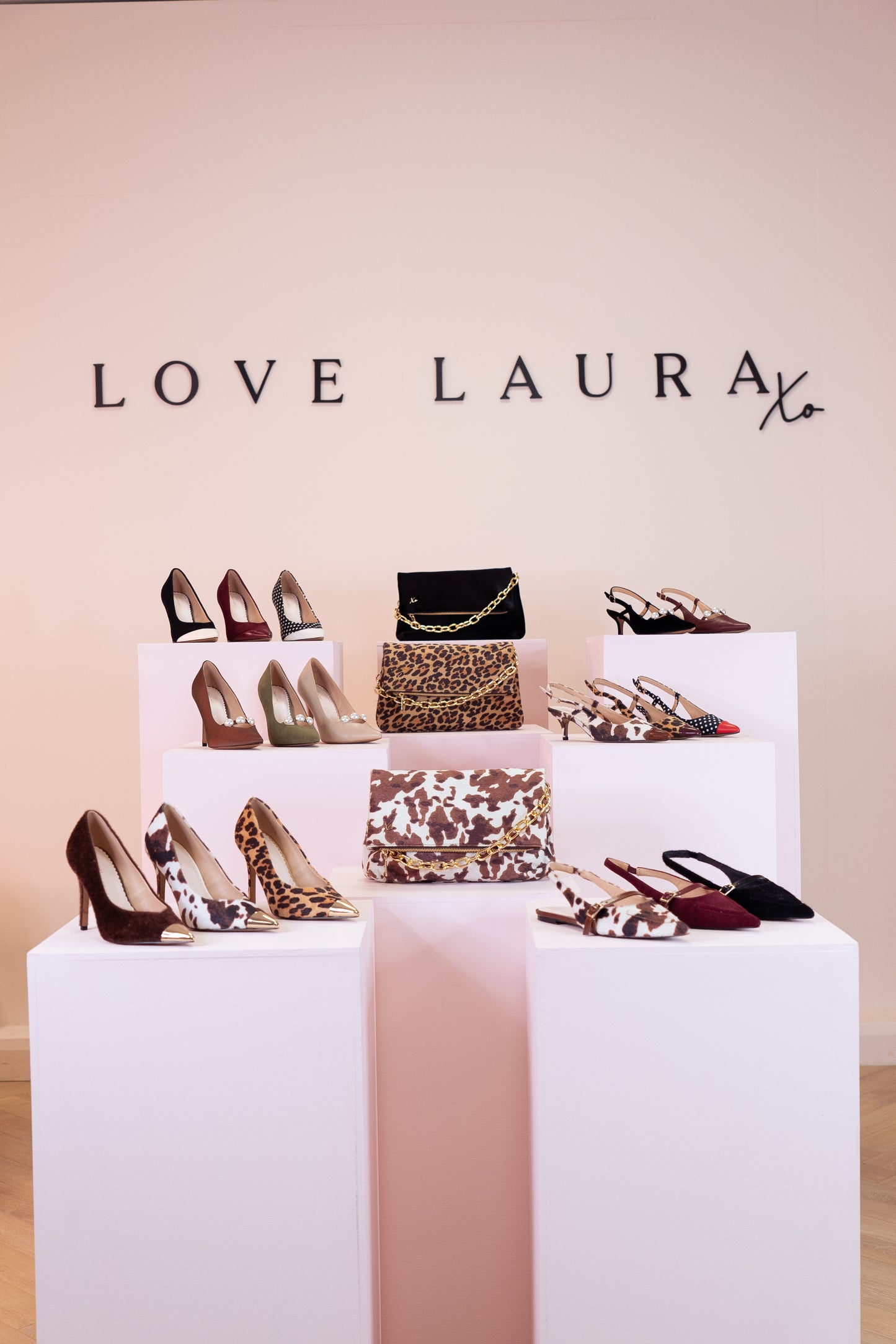 Love Laura Kitten Heel In Cow Print