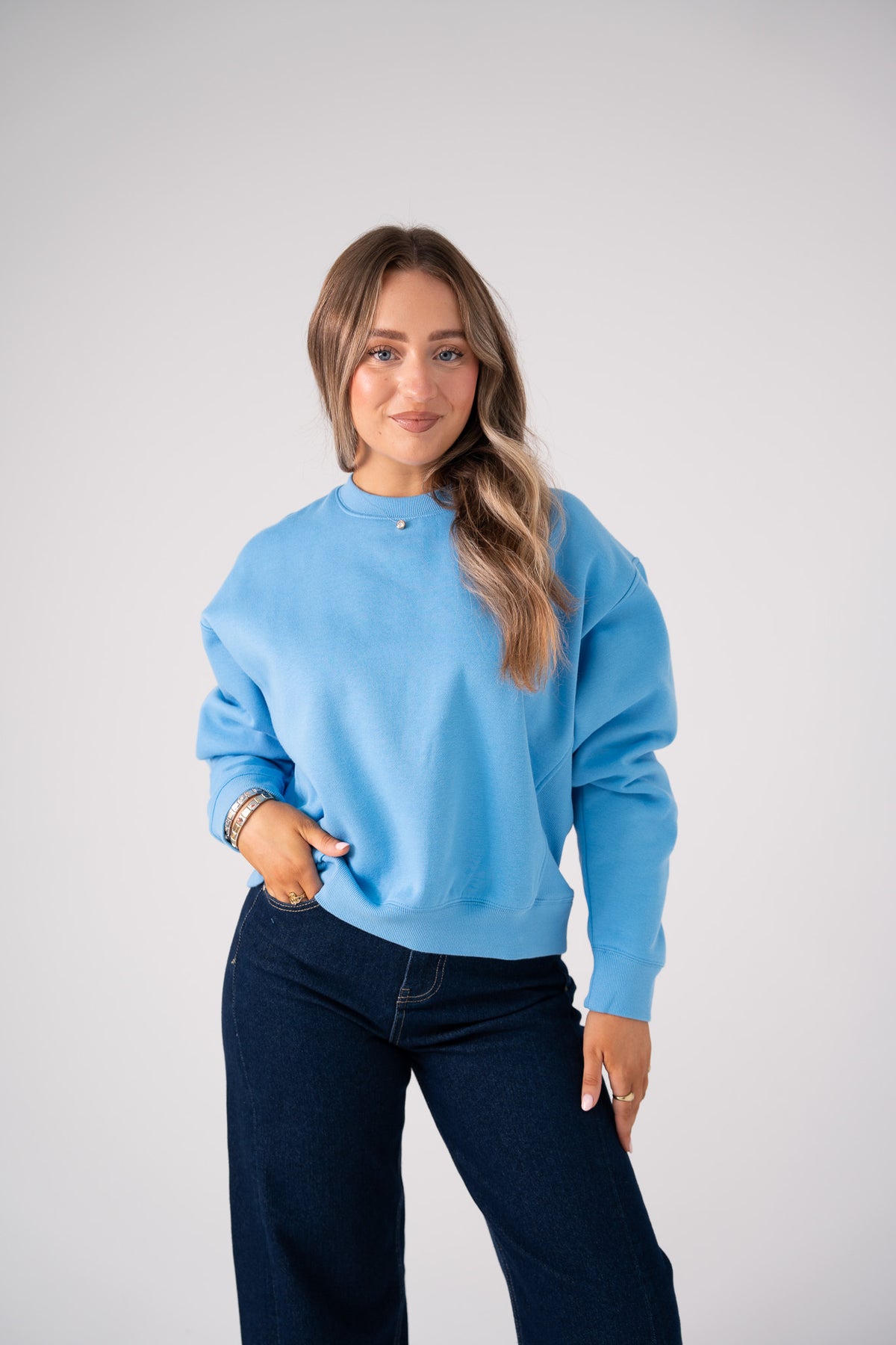 Love Laura Round Neck Sweatshirt In Blue