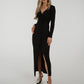 Willow Wrap Twist Front Dress In Black