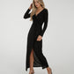 Willow Wrap Twist Front Dress In Black
