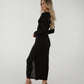Willow Wrap Twist Front Dress In Black