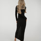 Willow Wrap Twist Front Dress In Black