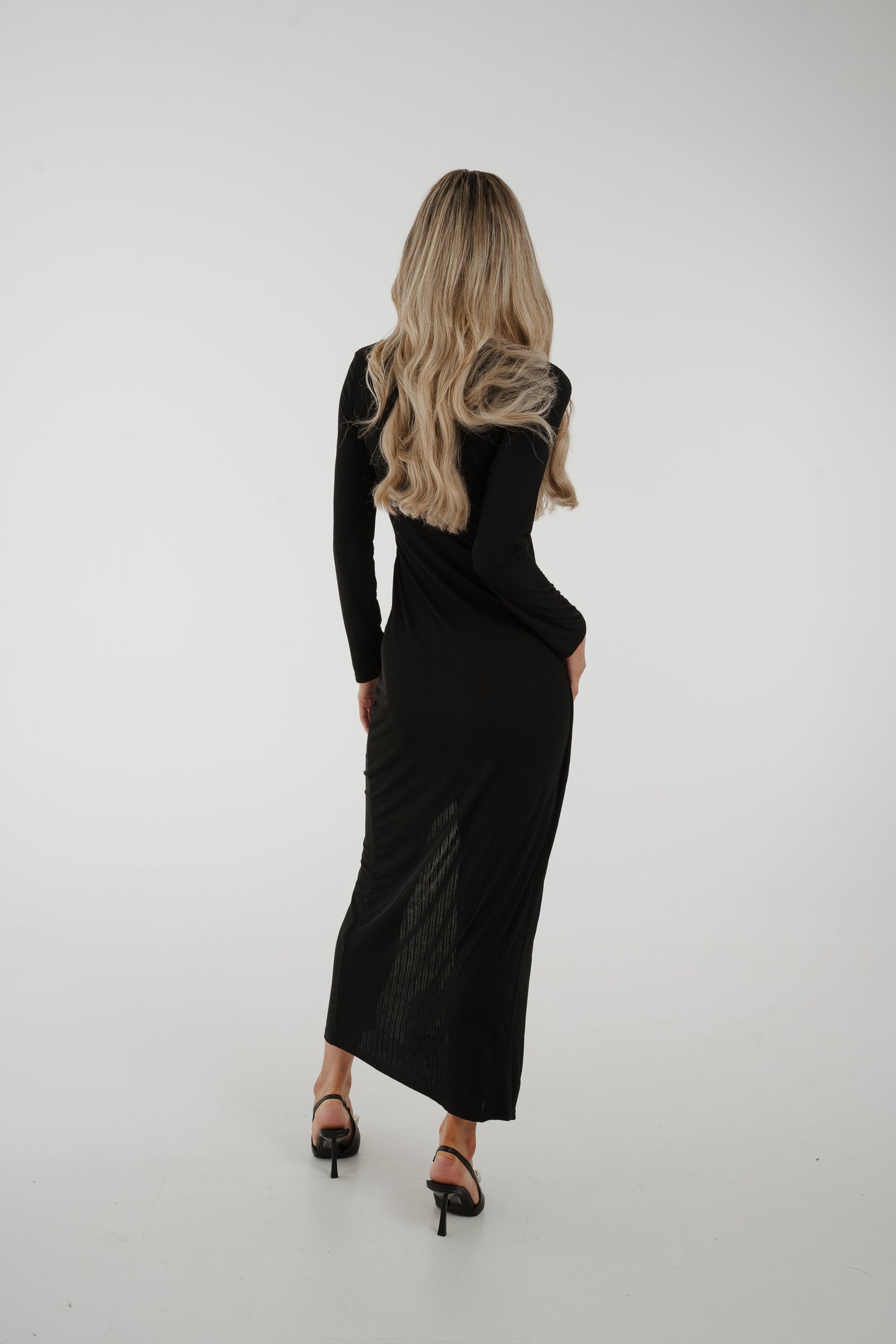 Willow Wrap Twist Front Dress In Black