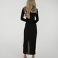 Willow Wrap Twist Front Dress In Black