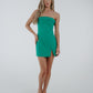 Holly Bandeau Mini Dress In Green