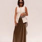 Love Laura Denim Waistcoat In Cream