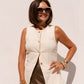 Love Laura Denim Waistcoat In Cream