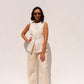 Love Laura Denim Waistcoat In Cream