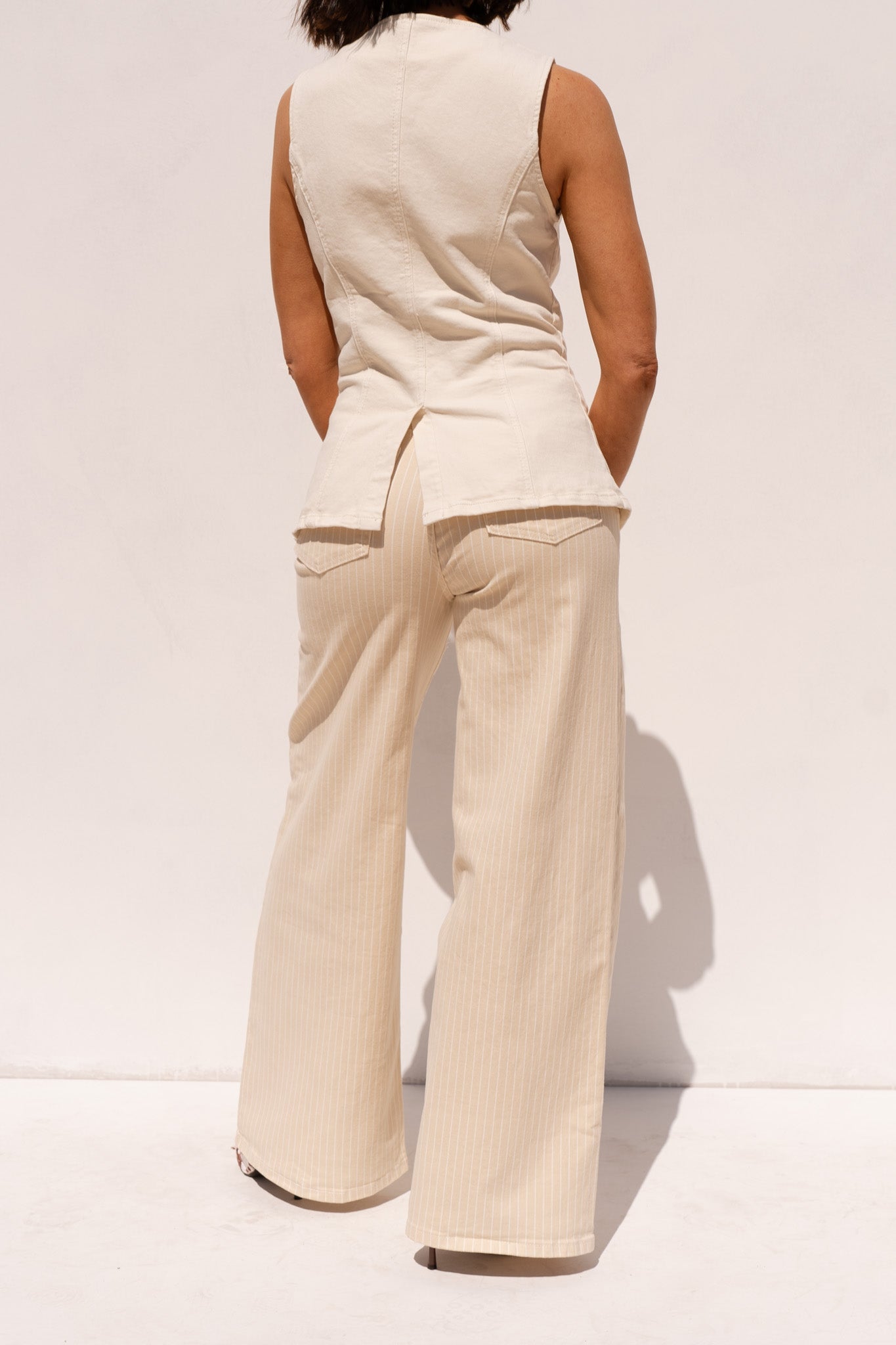Love Laura Pinstripe Jeans In Neutral