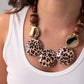 Polly Statement Necklace In Leopard Print