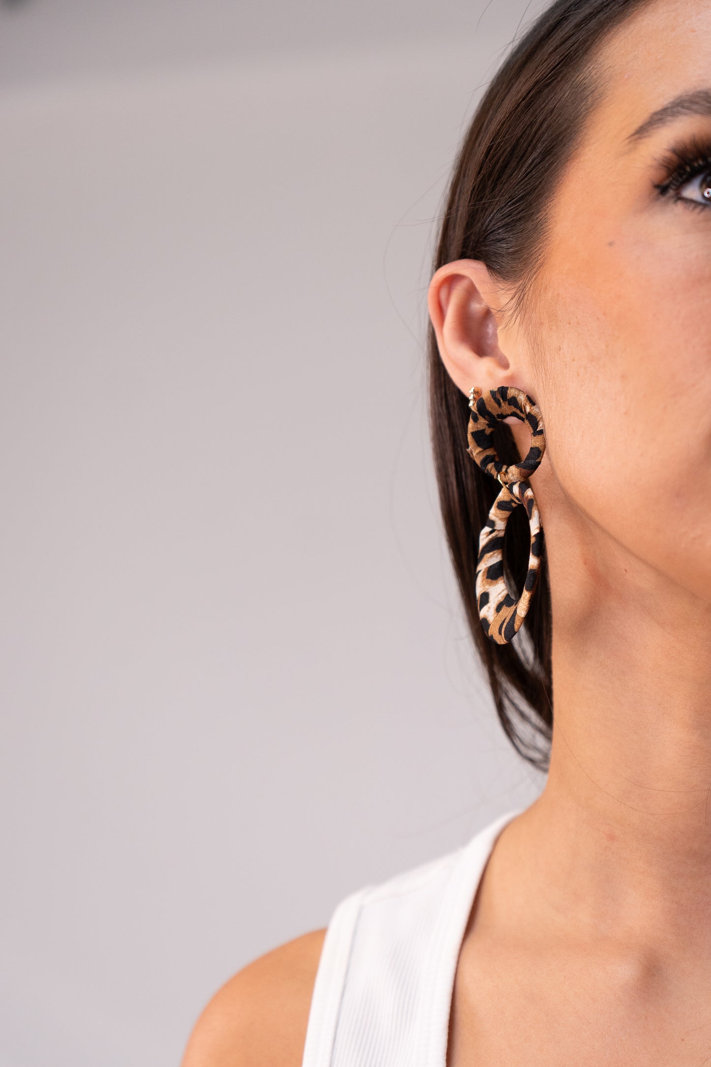 Polly Circle Earrings In Leopard Print