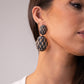 Polly Statement Enamel Earrings In Black
