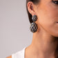 Polly Statement Enamel Earrings In Black