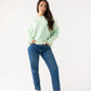 Connie Diamond Print Bow Jumper In Mint