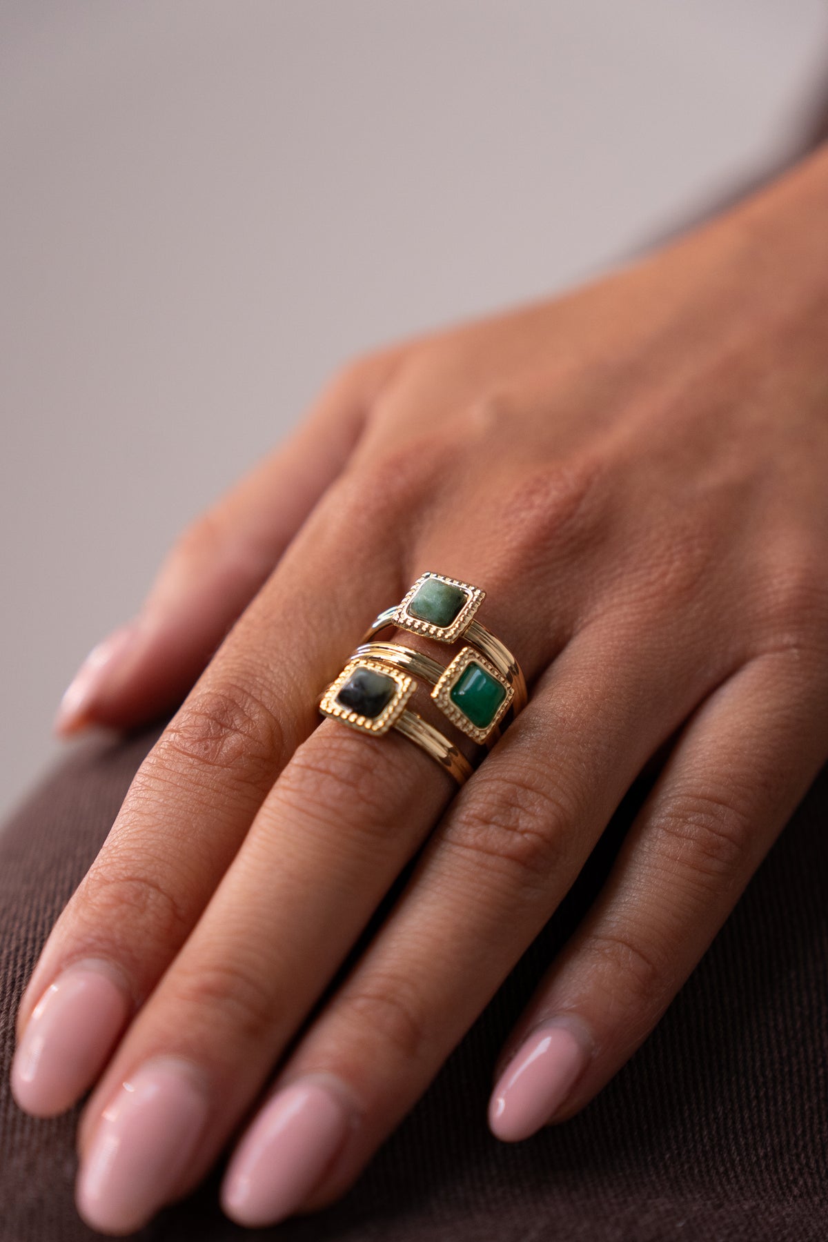 Ruby Trilogy Stone Ring In Multi