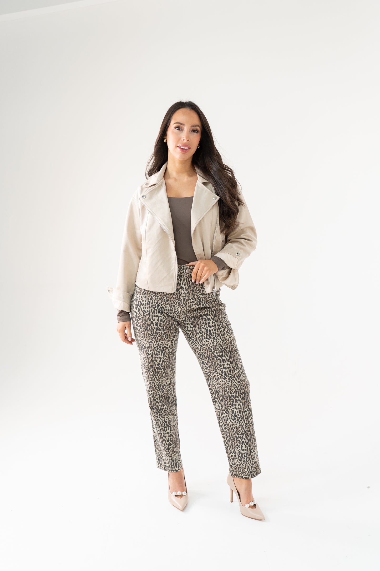 Love Laura Faux Suede Jacket In Beige