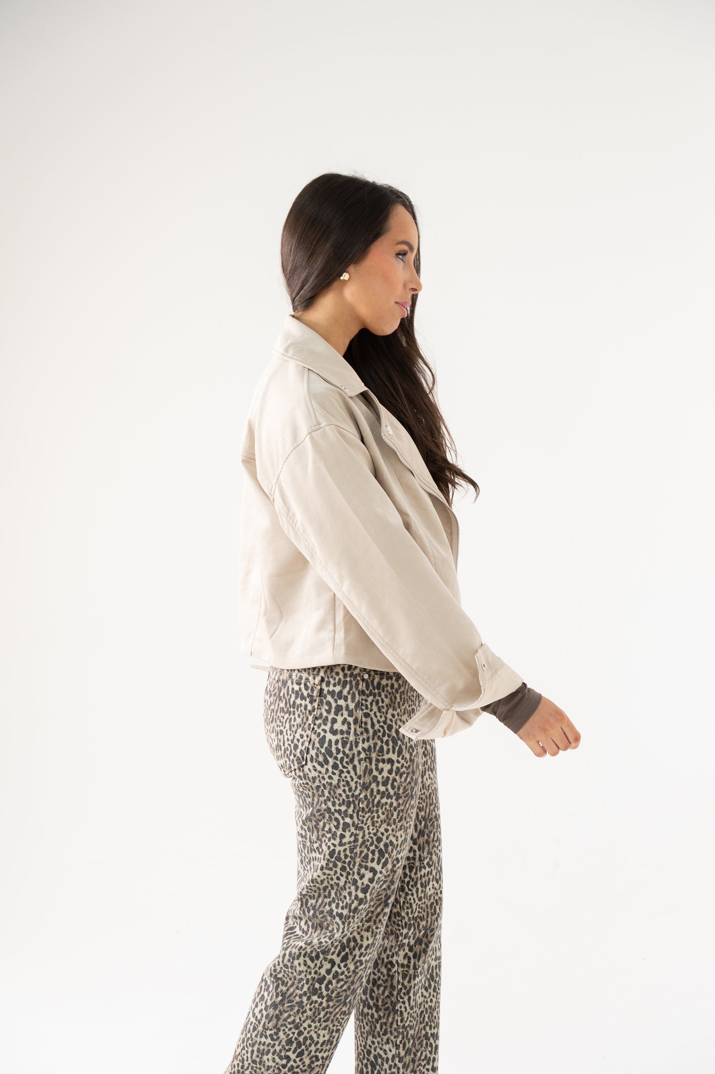 Love Laura Faux Suede Jacket In Beige